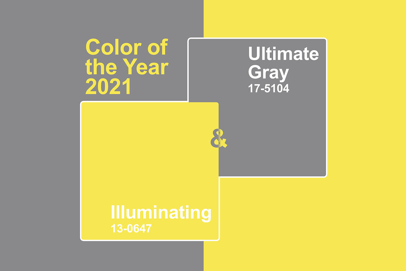 Pantone 2021. Illuminating és ultimate gray